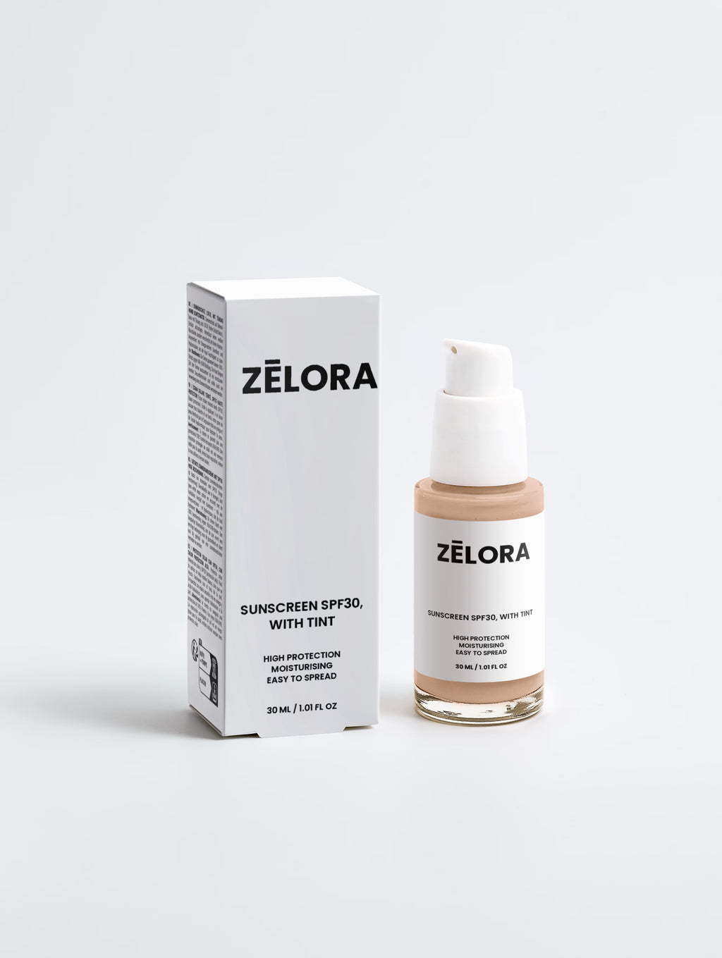 ZĒLORA Sunscreen SPF30, with tint
